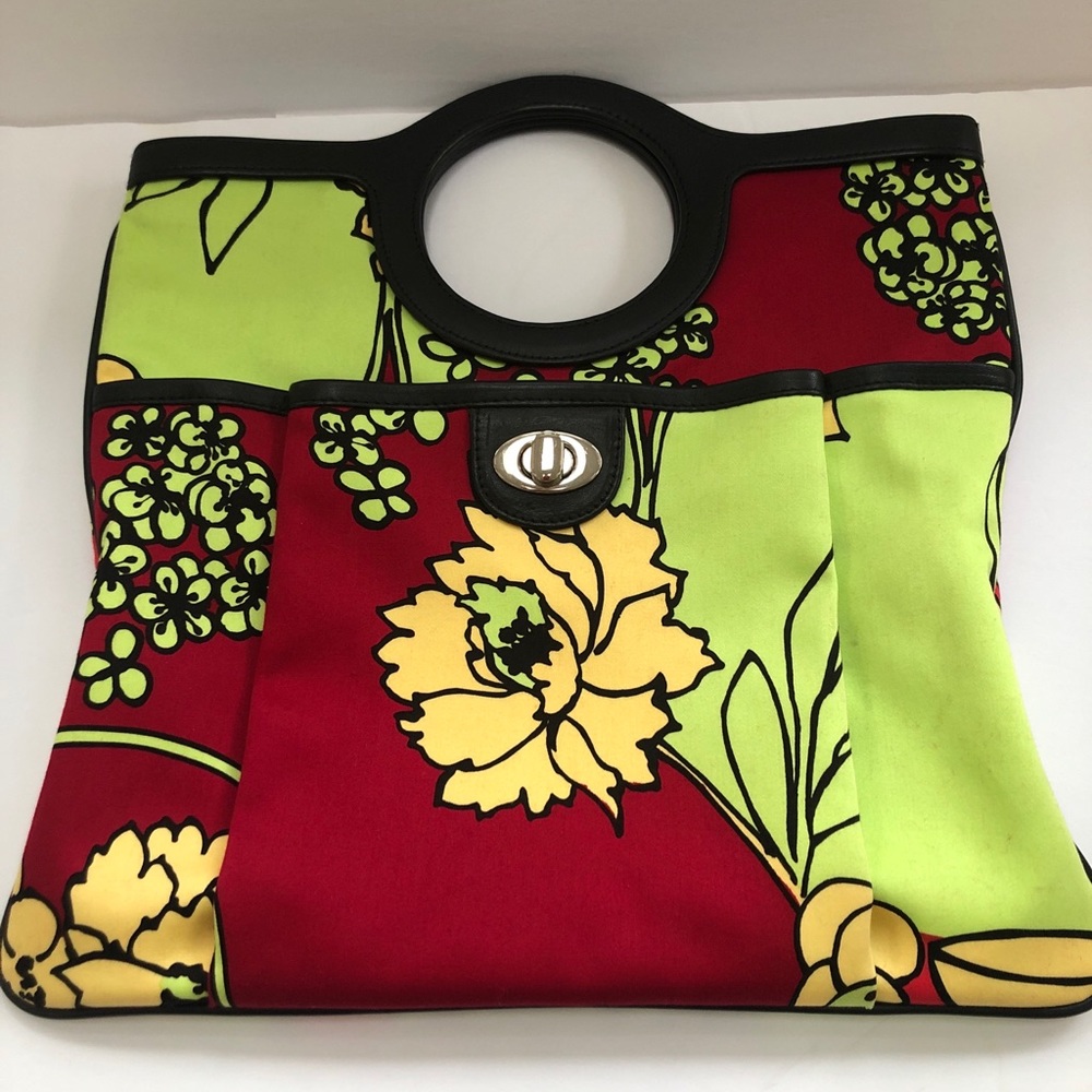 Isabella Fiore Multicolor Handbag Red Lime Green Black